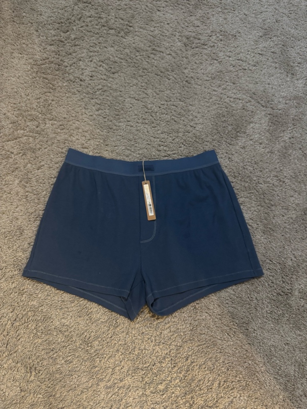 Skims Cotton Rib Loose Boxer Shorts